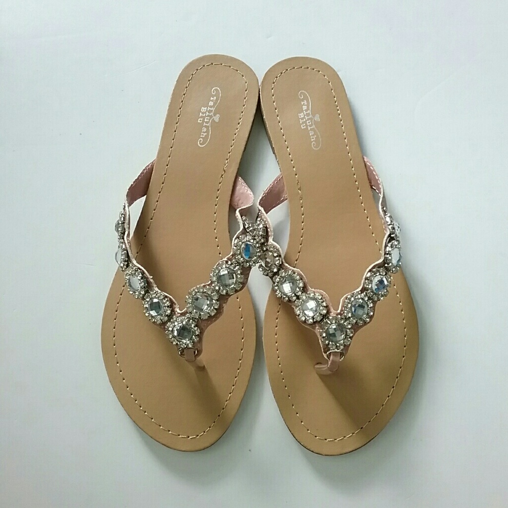 Tallulah Blu Light Pink Crystal Detail Sandal - Picture 2 of 8